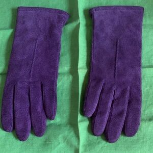 Fownes Purple Suede Gloves Lined